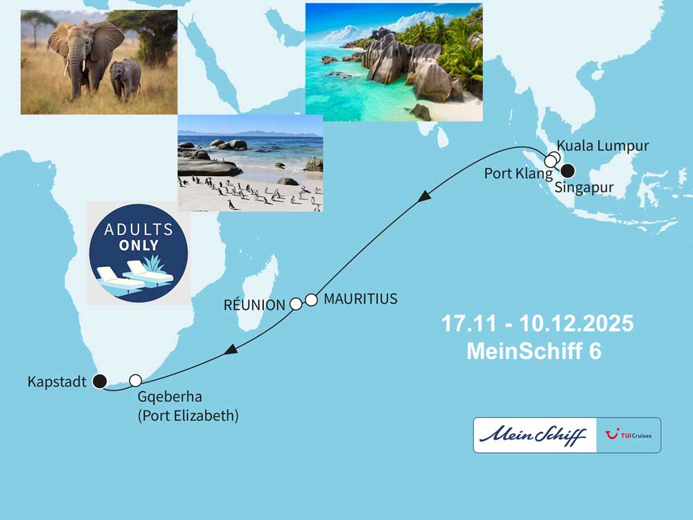 Mein Schiff 6: Adults Only – Entspannung pur im Indischen Ozean #murl